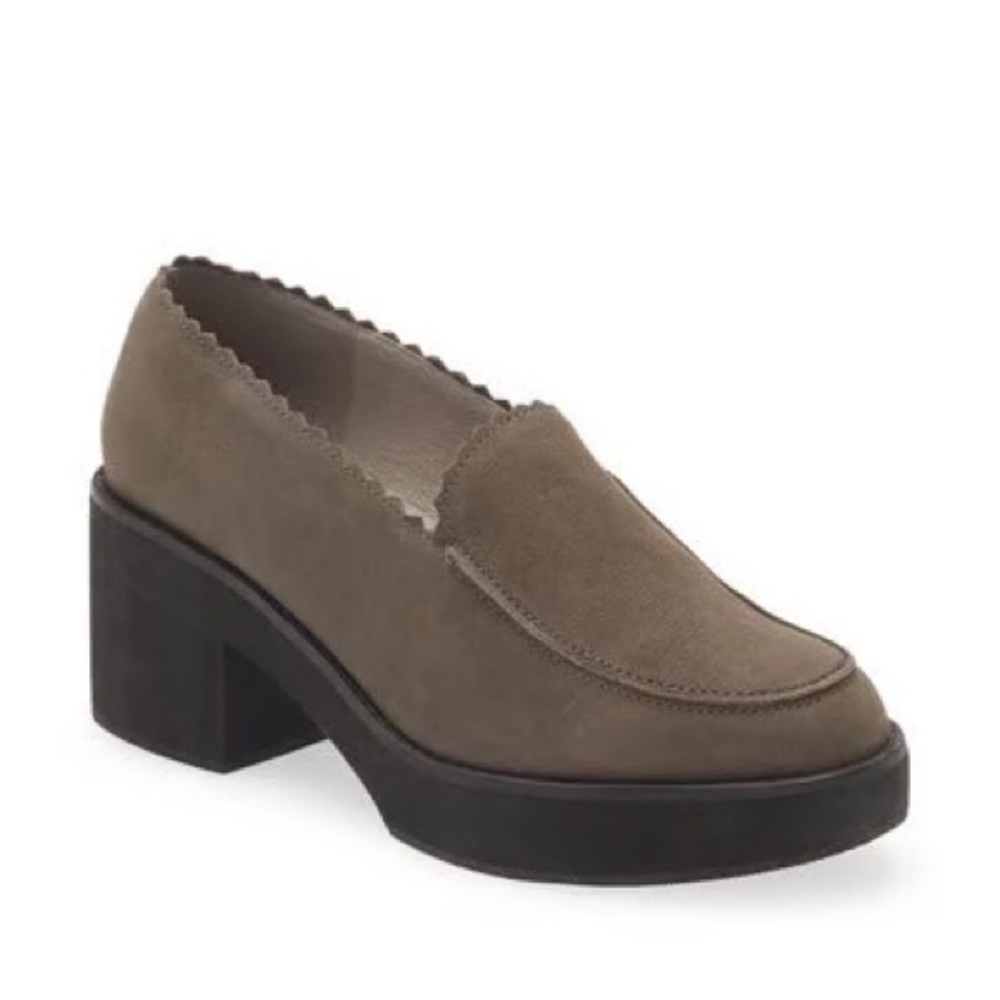Eileen Fisher Harria‎ Taupe Suede Platform Loafer 7.5